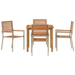 vidaXL Ensemble de salle à manger pour jardin 5 Pièces Beige Poly rotin