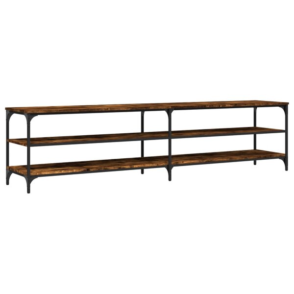 vidaXL Meuble TV chêne fumé 200x30x50 cm bois d'ingénierie et métal