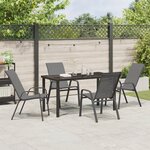 Ensemble de Salle à Manger de Jardin vidaXL 5 Pièces Gris Acier