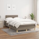 vidaXL Sommier à lattes de lit avec matelas taupe 120x190 cm tissu