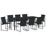 vidaXL Ensemble de salle à manger pour jardin 9 Pièces Noir