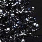 vidaXL Arbre de Noël neigeux avec base de parapluie Noir 75 cm PVC