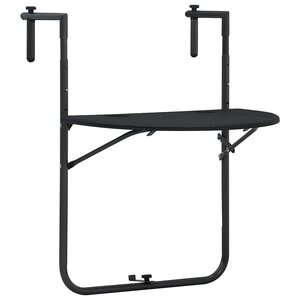 vidaXL Table de balcon Noir 60x64x83 5 cm Plastique Aspect de rotin