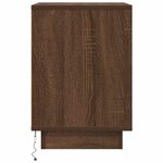 VidaXL Table de chevet avec lumières LED chêne marron 38x34x50 cm