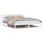 vidaXL Cadre de lit Blanc 180 x 200 cm Bois massif en pin