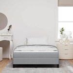 vidaXL Lit à ressorts avec matelas Gris clair 120 x 190 cm tissu