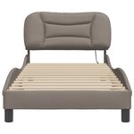 vidaXL Cadre de lit avec LED sans matelas Hvar taupe 90x190 cm tissu