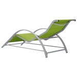 vidaXL Chaises longues 2 Pièces avec table Aluminium Vert