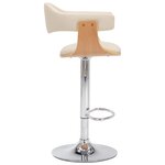 vidaXL Tabourets de bar lot de 2 crème bois courbé et similicuir