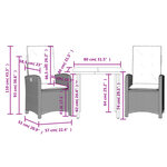 vidaXL Ensemble à manger de jardin et coussins 3 Pièces mélange beige
