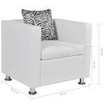 vidaXL Fauteuil blanc similicuir