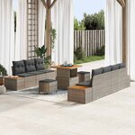 vidaXL Ensemble de canapé de jardin 10 Pièces Gris Clair  Gris Foncé