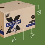 Pack and Move - Lot de 10 Cartons Déménagement X Strong - 60 x 40 x 40 cm - Charge 40 kg - Extrême Résistance - Grande Capacité