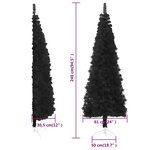 vidaXL Demi sapin de Noël artificiel mince avec support Noir 240 cm