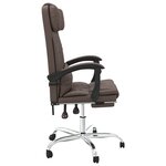 Fauteuil de massage inclinable de bureau informatique étude similicuir brun 02_0025411