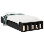 vidaXL Cadre de lit sans matelas noir 90x190 cm