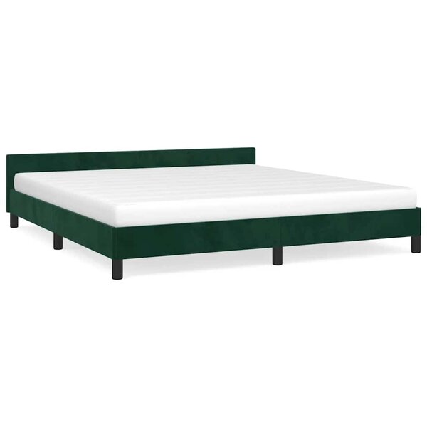vidaXL Cadre de lit sans matelas vert foncé 180x200 cm velours