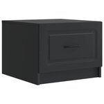 vidaXL Table basse avec tiroir Noir 49 x 50 x 37 cm Bois d'ingénierie