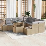 vidaXL Ensemble de canapé de jardin 9 Pièces beige et gris clair