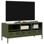 vidaXL Meuble TV vert olive 101 5x39x43 5 cm acier laminé à froid
