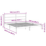 vidaXL Cadre de lit extra long sans matelas 180x220 cm bois massif