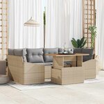 vidaXL Ensemble de salle à manger pour jardin avec coussin Beige  Gris