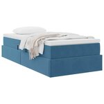 vidaXL Lit avec rangement et matelas Bleu foncé 100 x 200 cm Velours