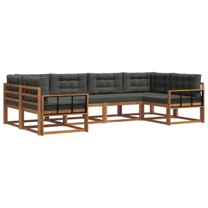 vidaXL Ensemble de canapés d'extérieur 6 pc Naturel et Anthracite