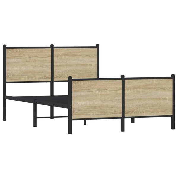 vidaXL Cadre de lit en métal sans matelas chêne sonoma 120x200 cm