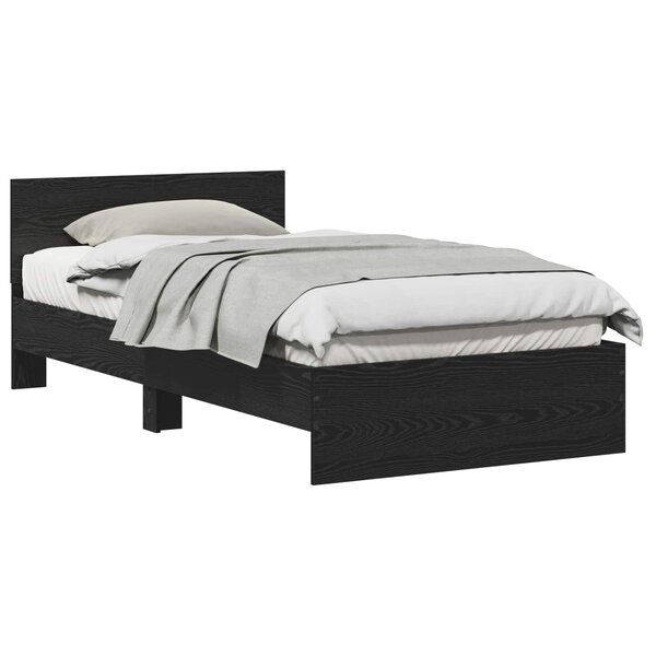 vidaXL Cadre de lit Chêne noir 203 x 104 x 70 cm Bois d'ingénierie