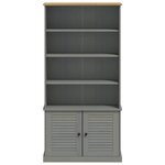 vidaXL Bibliothèque VIGO gris 85x35x170 cm bois massif de pin
