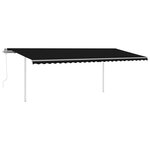 vidaXL Auvent automatique rétractable avec poteaux 6x3 5 m Anthracite