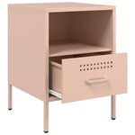 vidaXL Table de chevet rose 36x39x50 5 cm acier laminé à froid