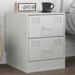 vidaXL Table de chevet blanc 34 5x39x44 cm acier