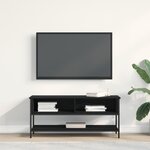 Meuble TV vidaXL Noir Chêne 100x35x45 cm Bois d'ingénierie et Acier