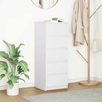 vidaXL Buffet avec tiroirs blanc 37 5x35x99 cm bois d'ingénierie