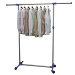 vidaXL Porte-vêtements réglable Acier inoxydable 165x44x150 cm Argenté