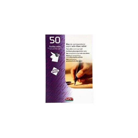 Bloc de correspondance 50 feuilles unies - a4 - 90g - gpv