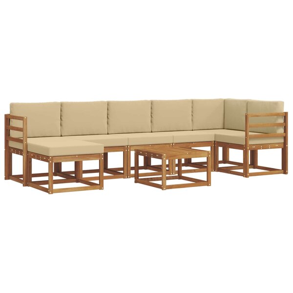 vidaXL Ensemble de canapés d'extérieur 8 Pièces Naturel et Beige