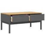 vidaXL Table basse FLORO gris 99x55 5x45 cm bois massif de pin