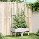 vidaXL Jardinière avec treillis blanc 80x40x142 5 cm PP