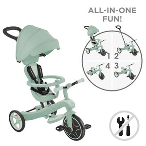 Globber 637-505 - Tricycle EXPLORER 4EN1 Évolutif ECO - Pistache