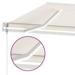 vidaXL Auvent automatique avec capteur de vent et LED 450x350 cm Crème