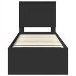 vidaXL Cadre de lit avec tête de lit Noir 75 x 190 cm Pin massif