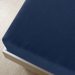 vidaXL Draps-housses Jersey 2 Pièces Bleu marine 160x200 cm Coton