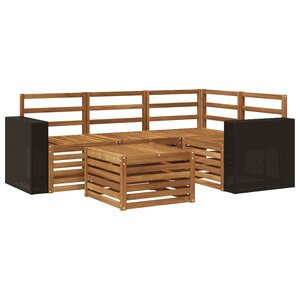 vidaXL Ensemble de canapés d'extérieur 5 Pièces Naturel 59 x 59 x 37 cm