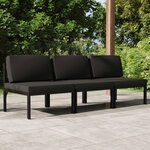 vidaXL Canapé de jardin 3 places avec coussins Aluminium Anthracite