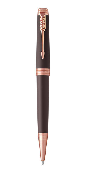 PARKER Premier Stylo-bille marron, pointe moyenne et recharge d'encre noire