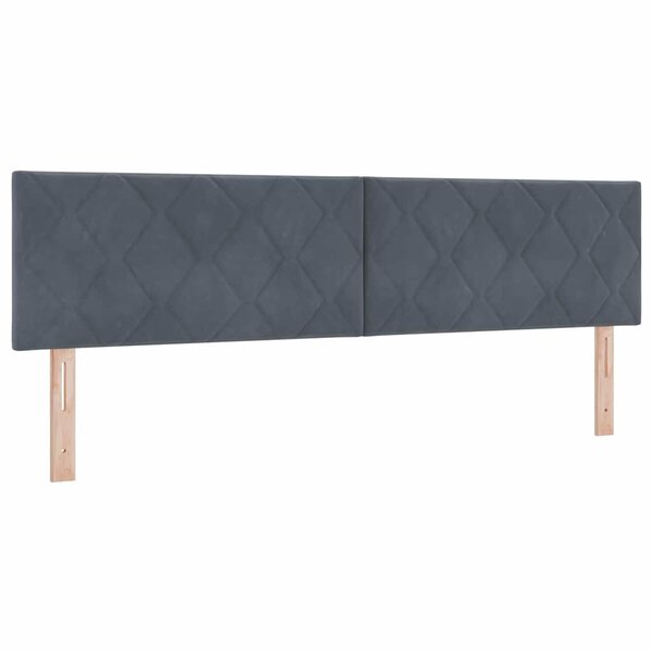 vidaXL Tête de lit Montage mural Géométrique Gris foncé 180 cm Velours