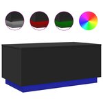 vidaXL Table basse avec lumières LED noir 90x50x40 cm